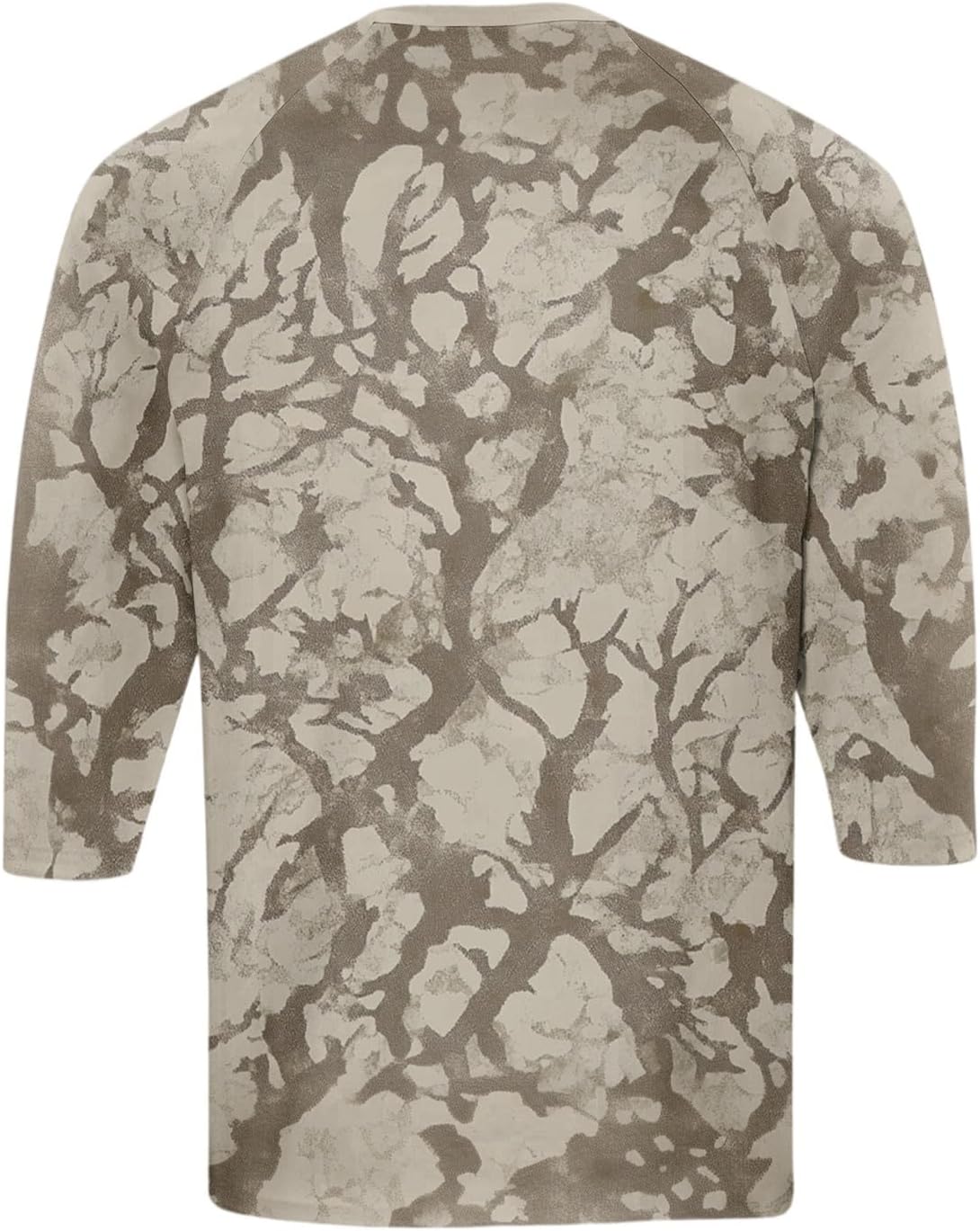 WENKOMG1 Men's Camo Shirt 3/4 Sleeve Crew Neck Baseball T Shirts Moisture Wicking Athletic Tops, S-3XL