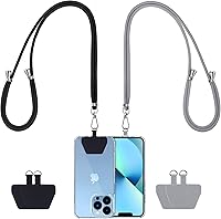 Vista 13 de CACOE Cordón para teléfono celular 2 piezas - 1 pieza correa ajustable para el cuello, 1 pieza correa de muñeca, 2 piezas almohadillas, cruzado