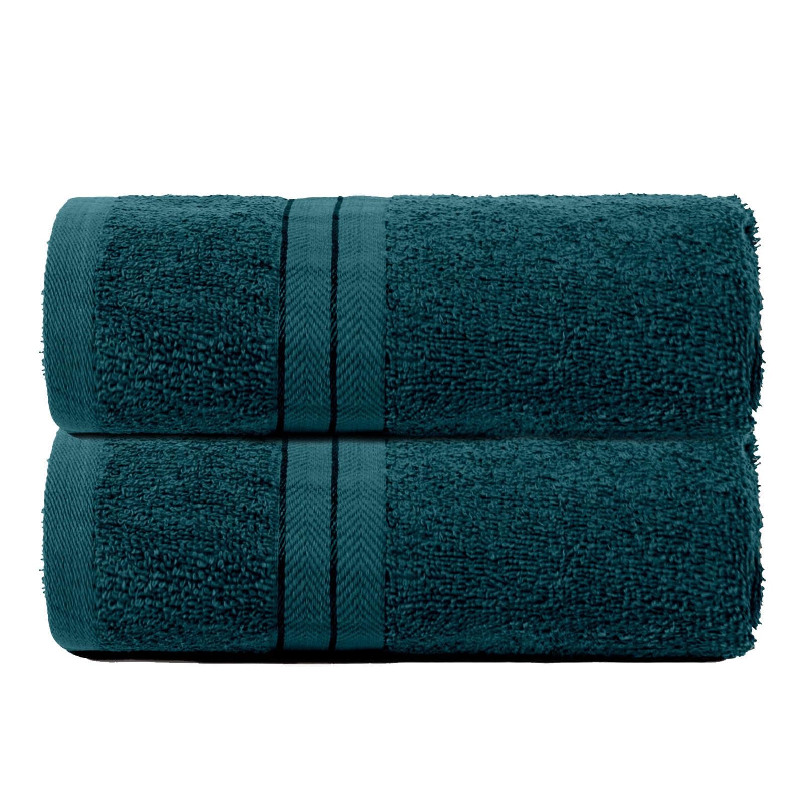 Brentfords Dark Teal Bathroom Towels Teal Green, Ultra Soft Feel Hand Towels 100% Cotton Highly Absorbent Hand Towels For Kitchen First Home Essentials Towel Pack, 2 Piece
