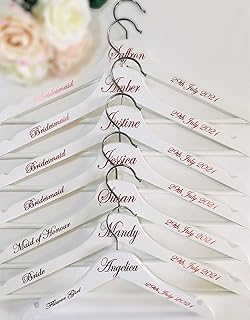 Wedding Hangers, Personalised Hangers, Bride, Bridesmaid, Maid of Honour, Mother of the Bride/Groom, Flower Girl, Groom, Best Man, Usher