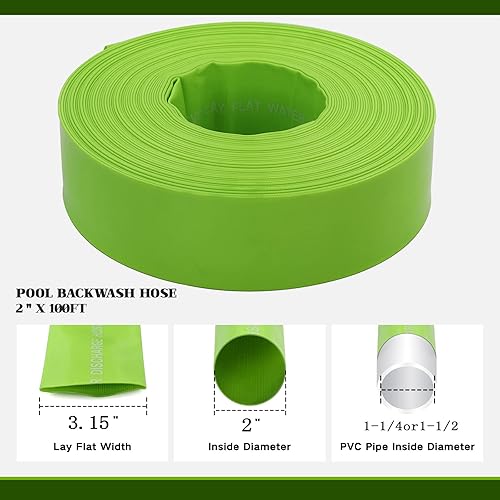 Miniatura 17 de Eastrans Manguera de retrolavado de piscina de 2 pulgadas x 25 pies, manguera de descarga plana resistente, resistente a la intemperie y a las Azul