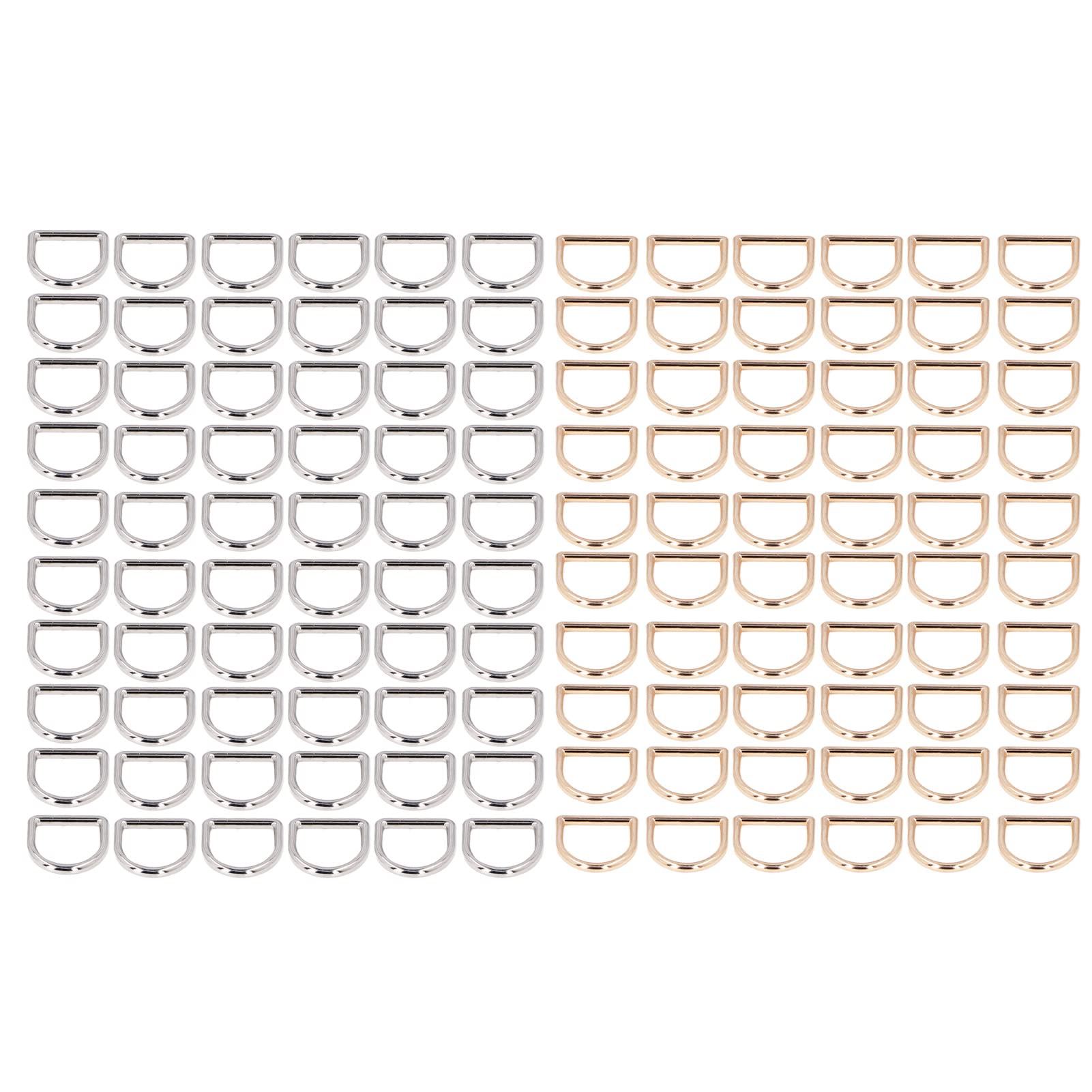 Metall-D-Ringe, stark belastbar, nahtlose Schnittstelle, Zinklegierung, Gold, Silber, D-Schnallen-Clips für DIY-Gürtel, Geldbörsen, Handtaschen, Rucksäcke, 120 Stück