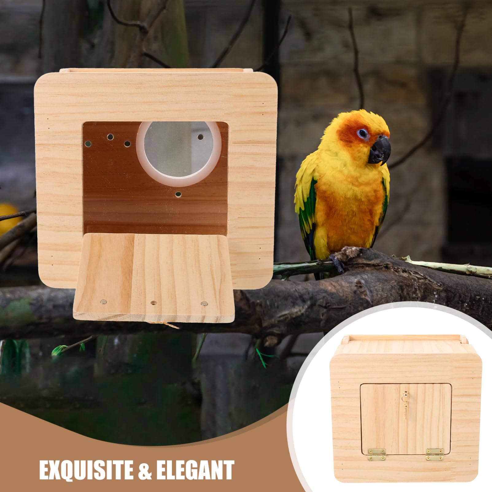 Holz Vogelhaus Für Papageien Rustikales Nistkästchen Für Garten Wetterfest Leicht Zu Reinigen Für Cockatiels Und Andere Vögel Dekorativer Nistplatz Für Außenbereich
