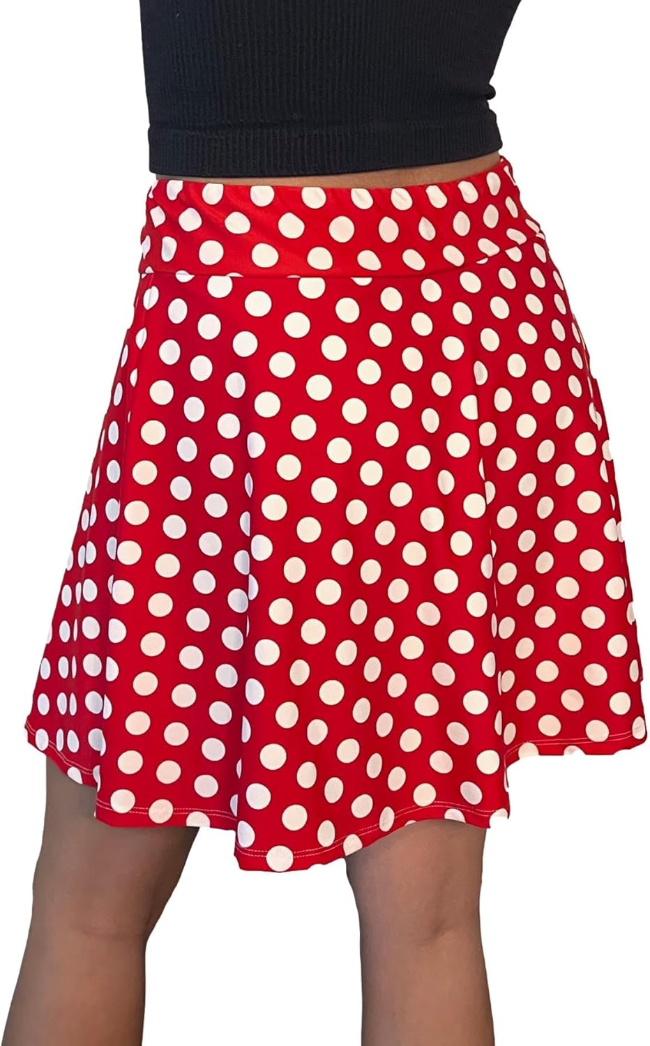 Red and White Polka Dot Flutter Style Golf/Tennis Skort/Skirt Made in USA Medium 810 Rainbow