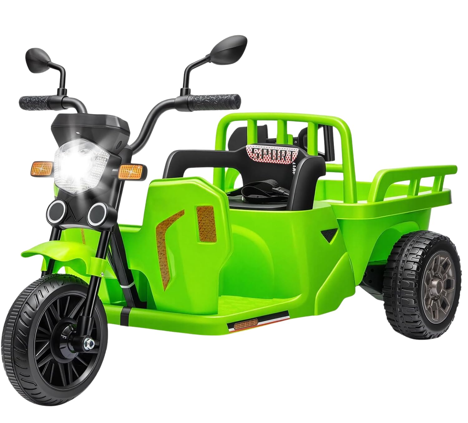 Acekool 12V Kids Electric Ride-on Tricycle with Cargo Trailer