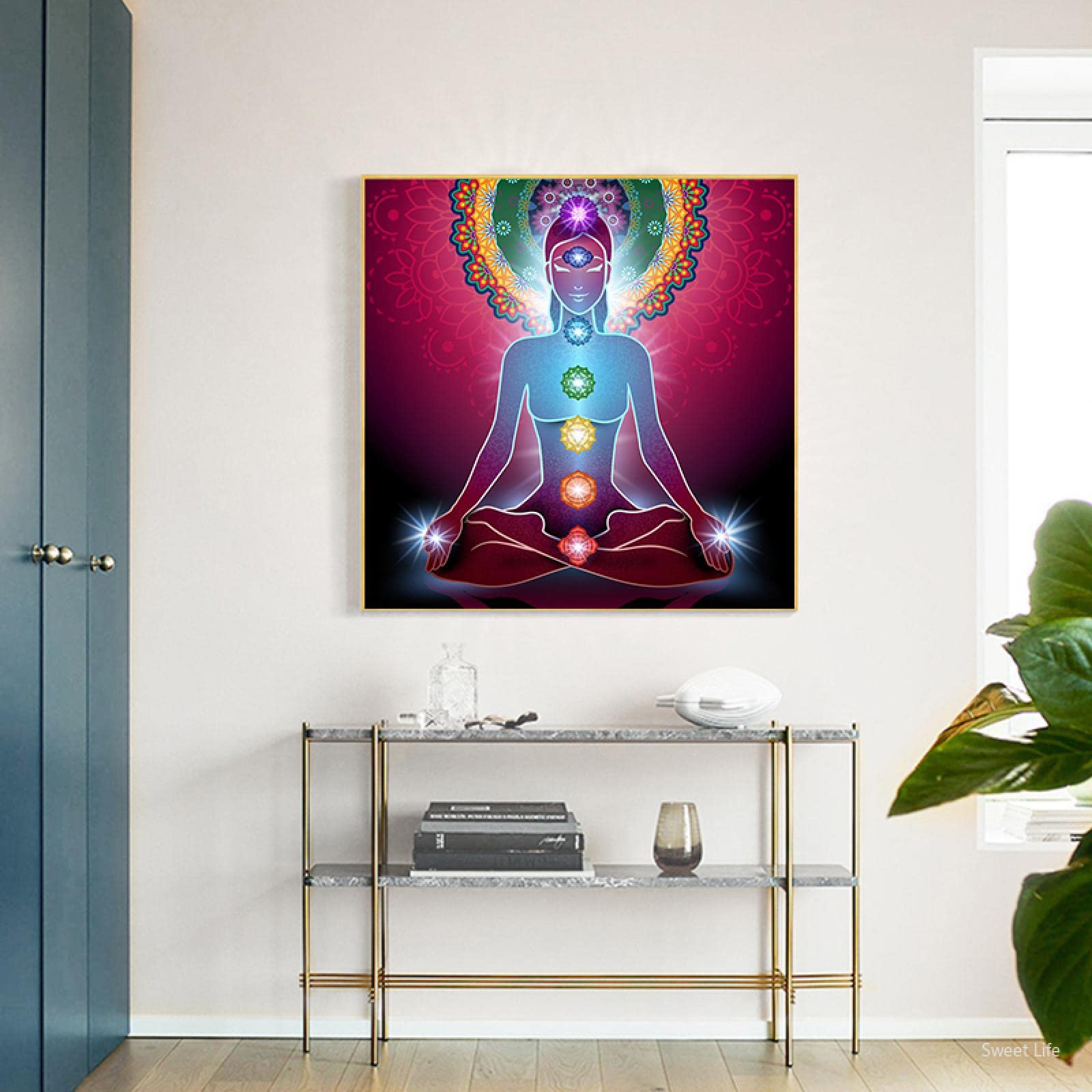 Impression Sur Toile Représentant Les Sept Chakras Indiens