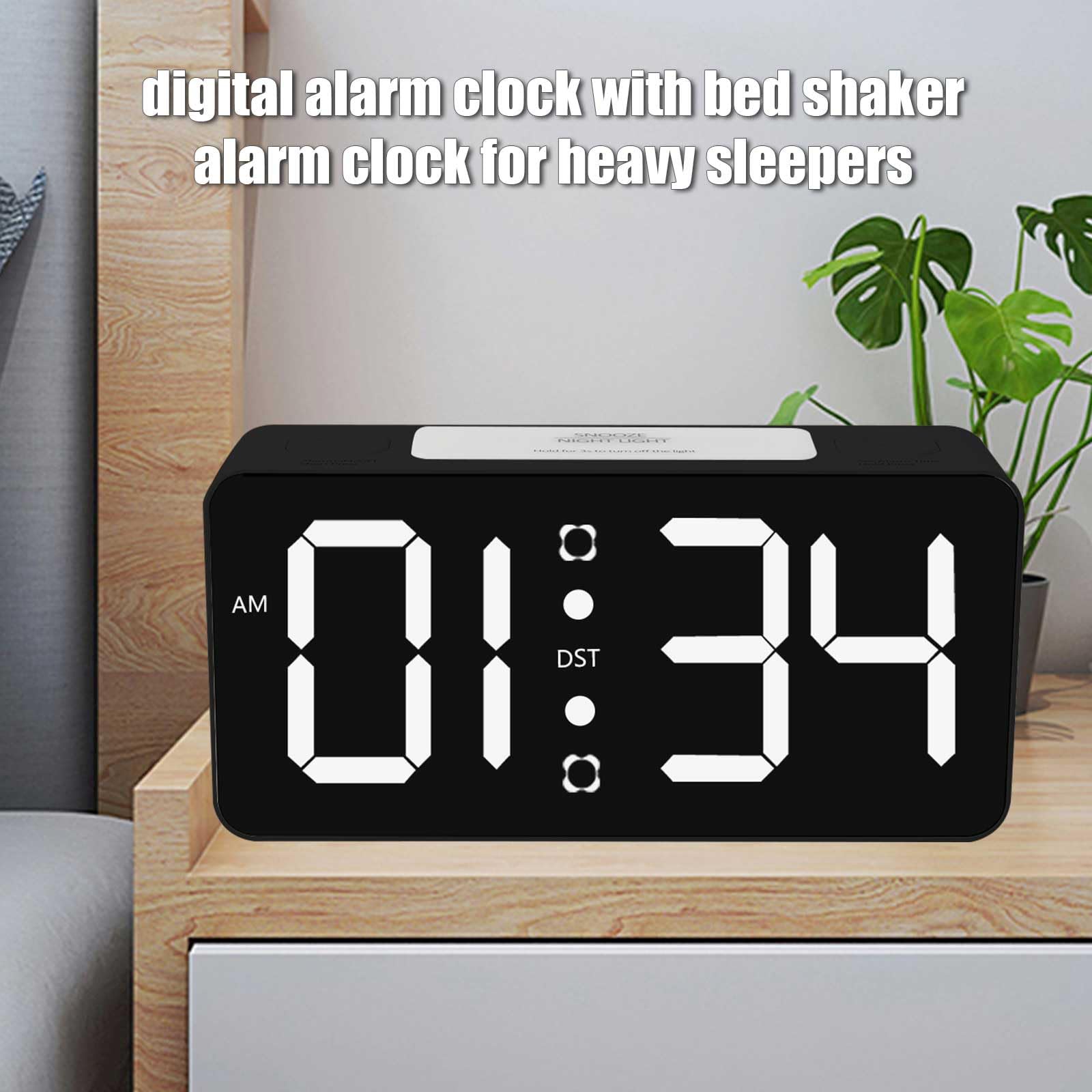 Sveglia Digitale LED Con Luce Notturna Multicolore - 3 Allarmi, Snooze E Caricatore USB, Nero - Foto 10