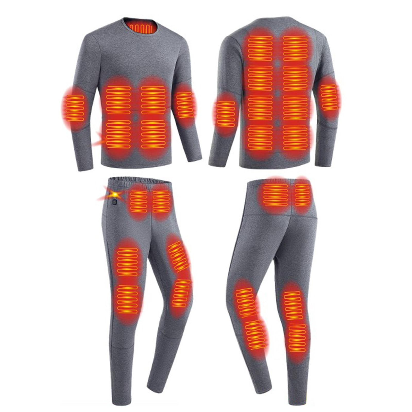 Set di Biancheria Intima Termica Riscaldata A 28 Zone per Uomo Donna Tuta Calda Invernale Strato di Base Riscaldante Foderato in Pile Long Johns