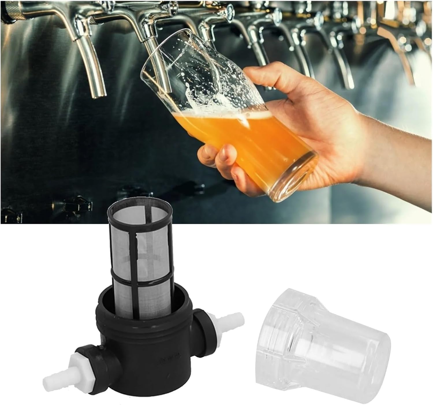 Home Brewing Beer Inline Filter Strainer Plastic for Home Brewing 150 Micron 80 Mesh Water and Beer Filtering Mesh Filter Brewing Accessories