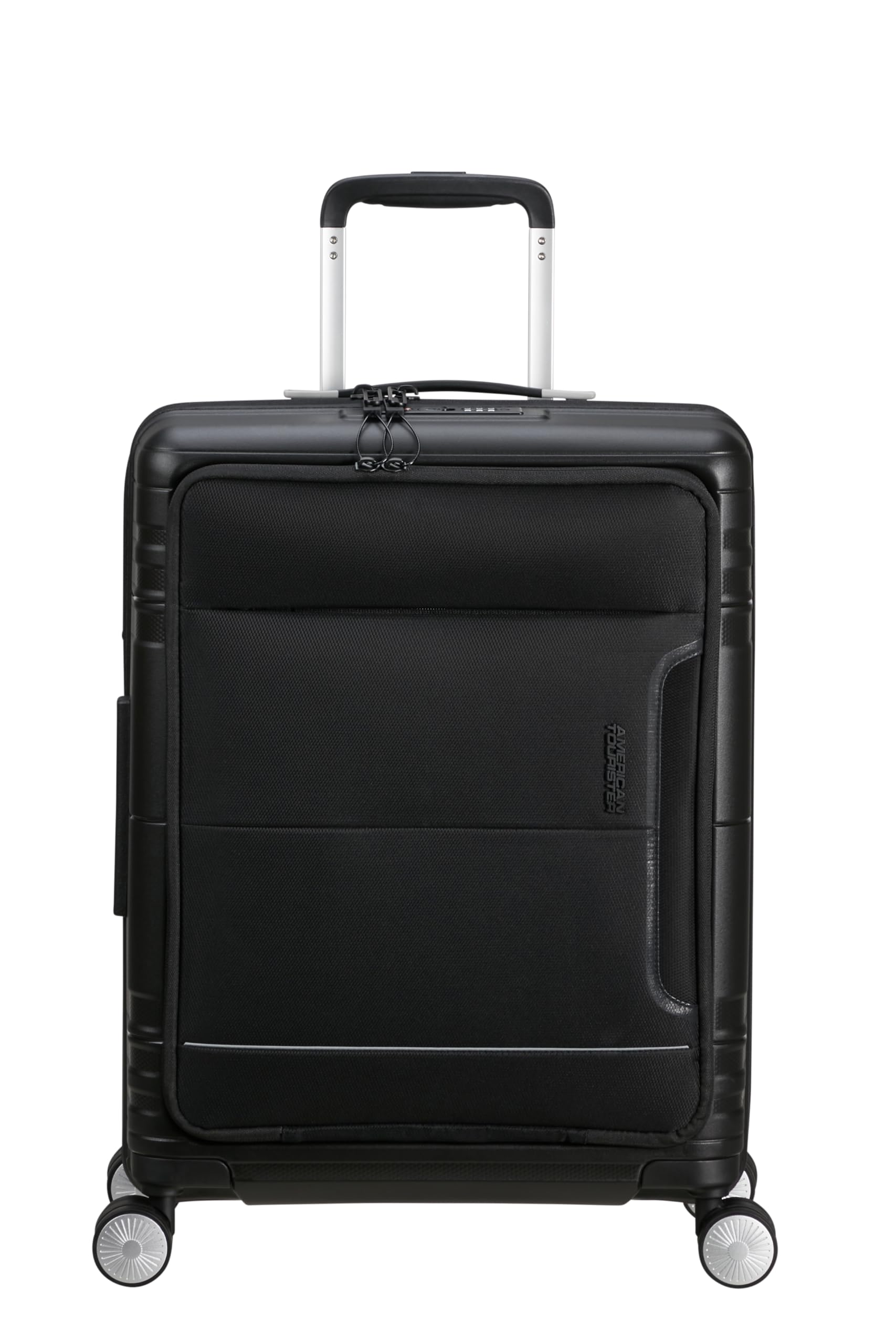 American Tourister Hello Cabin - Spinner S, Expandible Hand Luggage, 55 cm, 39/45 L, Black (Onyx Black)