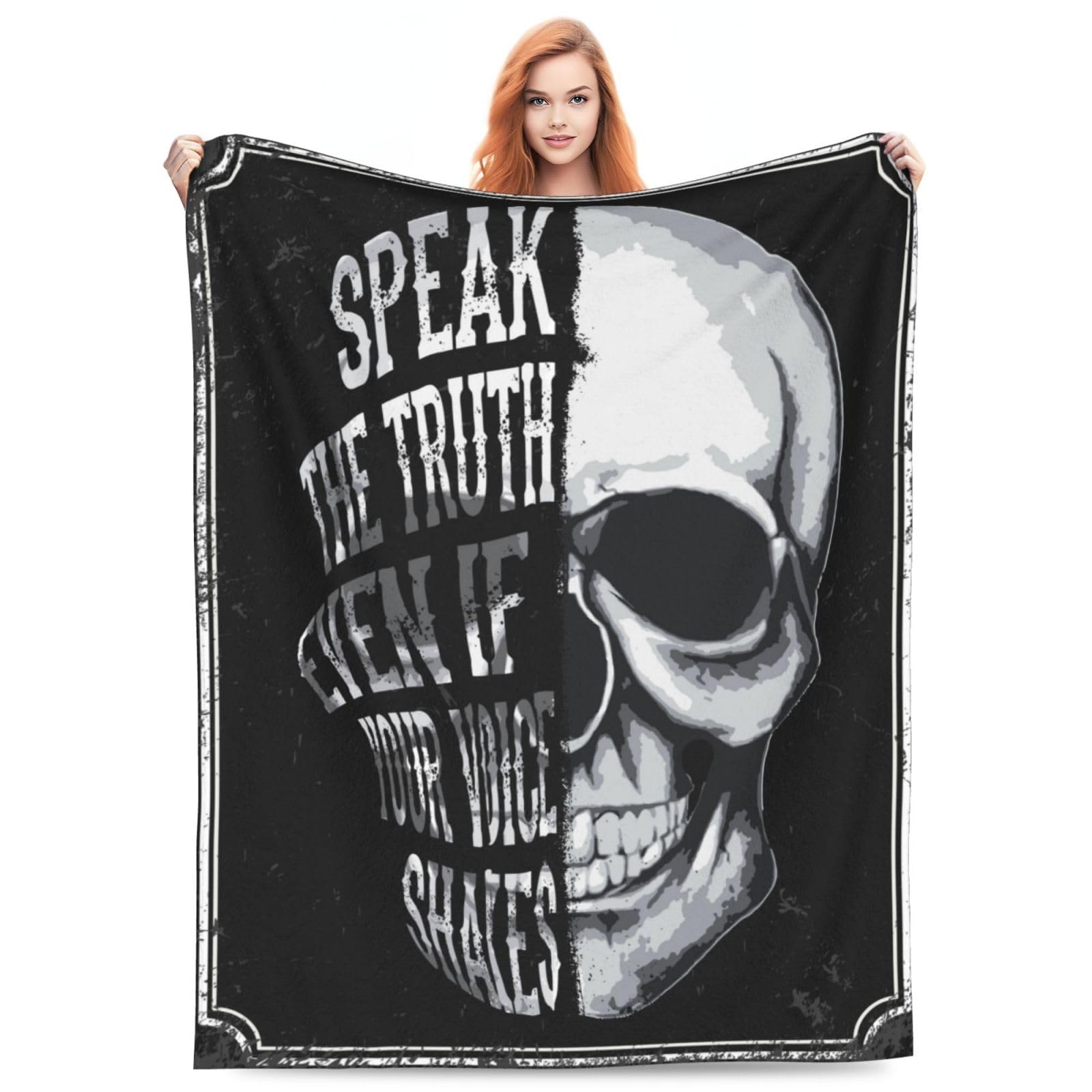 Skull Blanket Horror Skull Gifts Throw Blanket for Adult Kids Skull Lovers Super Soft Flannal Skull Throw Blanket for Bed Couch Sofa Home Living Room Decor Christmas Birthday Gifts 50X40 Inch (3) โ image 1