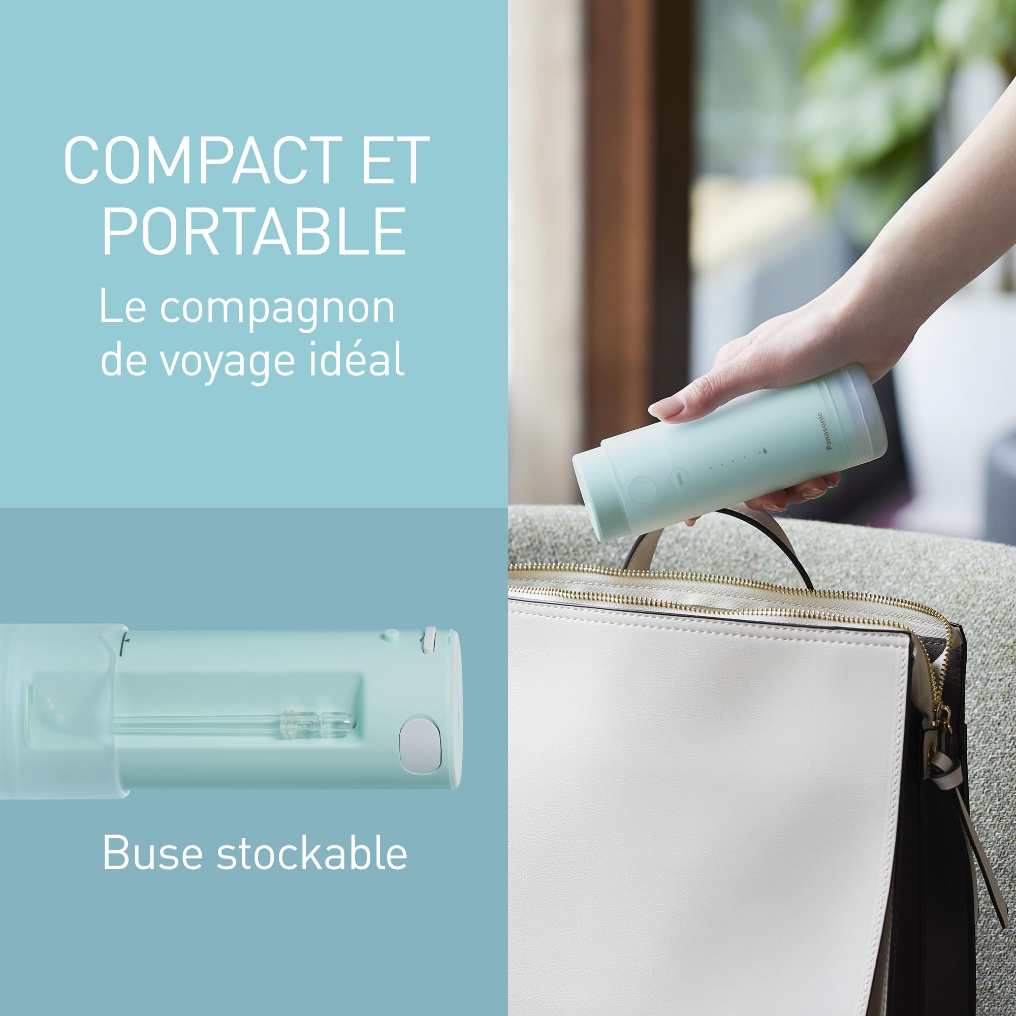 Panasonic EW-DJ4B l’hydropulseur Rechargeable avec Technologie Ultrasonique, Réservoir d'eau de 150 ml, Recharge Rapide en 1 Heure
