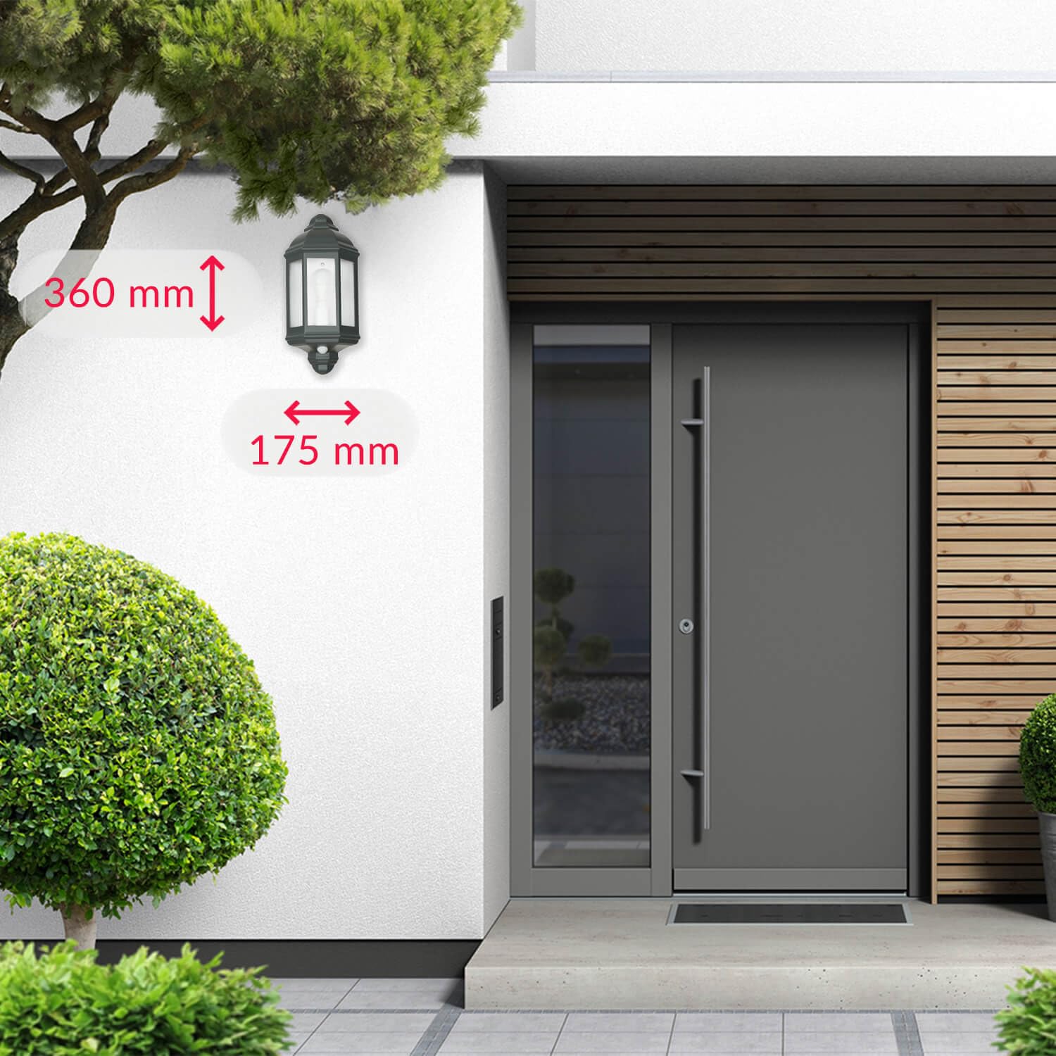 Licht-Erlebnisse Wandleuchte Außen Aluguss Glas Anthrazit IP44 Garten/Terrasse 360 E27 max. 60 Watt Rustikal Livorno Hof Außenlampe Wandlampe Außen rustikal antik