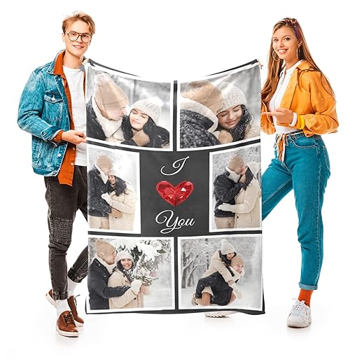 I Love You Gifts for Couples, Custom Blanket with Photos, Personalized Blankets with Pictures, Photo Blankets Using My Own Photos, Personalised Gifts for Christmas