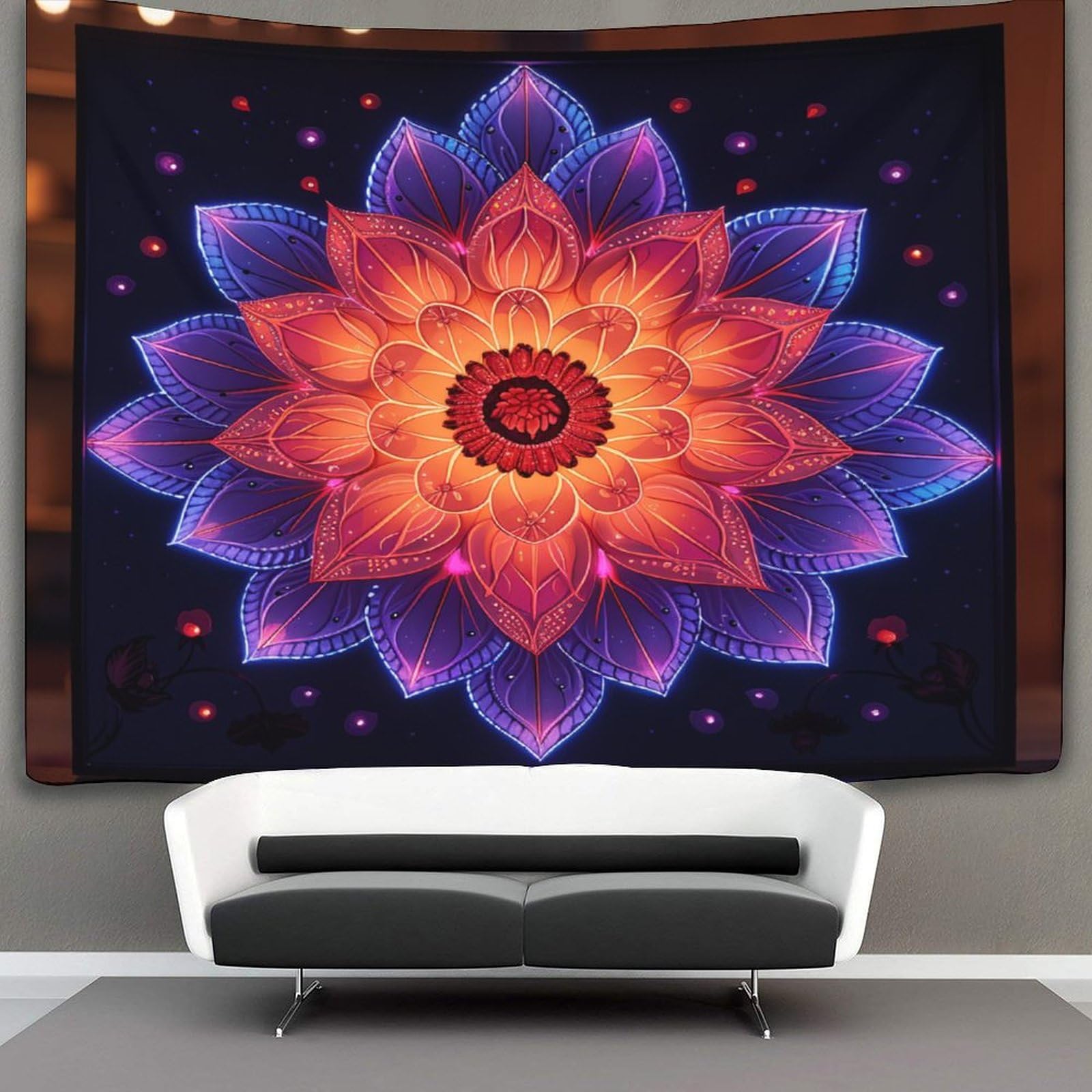 kaiyun Datura Flowers Tapestry Mandala Wall Hanging Tapestries for Bedroom Living Room Apartment Dorm Decorations Wall Art Decor 100cmx150cm