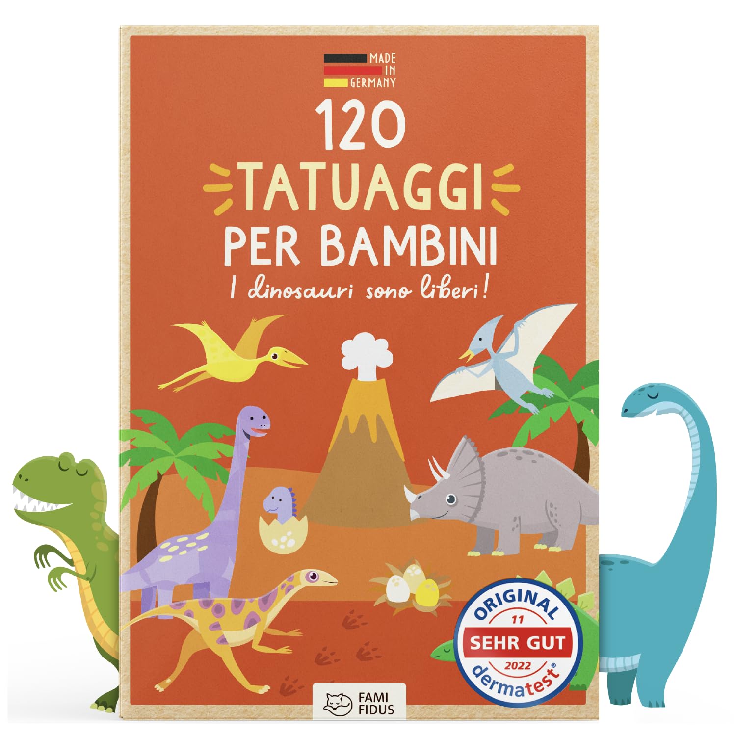 Famifidus 120 Tatuaggi per Bambini | gadget festa compleanno bambini – dermatologicamente OTTIMO e skin-friendly |