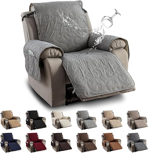 Vista 48 de Funda para silla reclinable 100% impermeable, fundas de silla reclinable para silla reclinable, funda de tela antideslizante para sala de estar