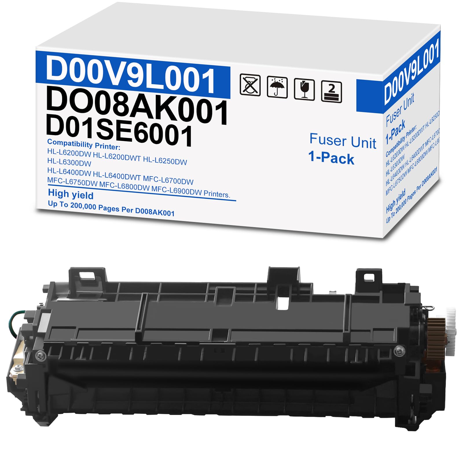 D00V9L001 Fuser Replace for Brother D00V9L001 D008AK001 D01SE6001 | Fuser Unit for HL-L6200DW Fuser HL-L6200DWT HL-L6250DW HL-L6300DW HL-L6400DW MFC-L6700DW MFC-L6800DW Printers (110V/ 120V)