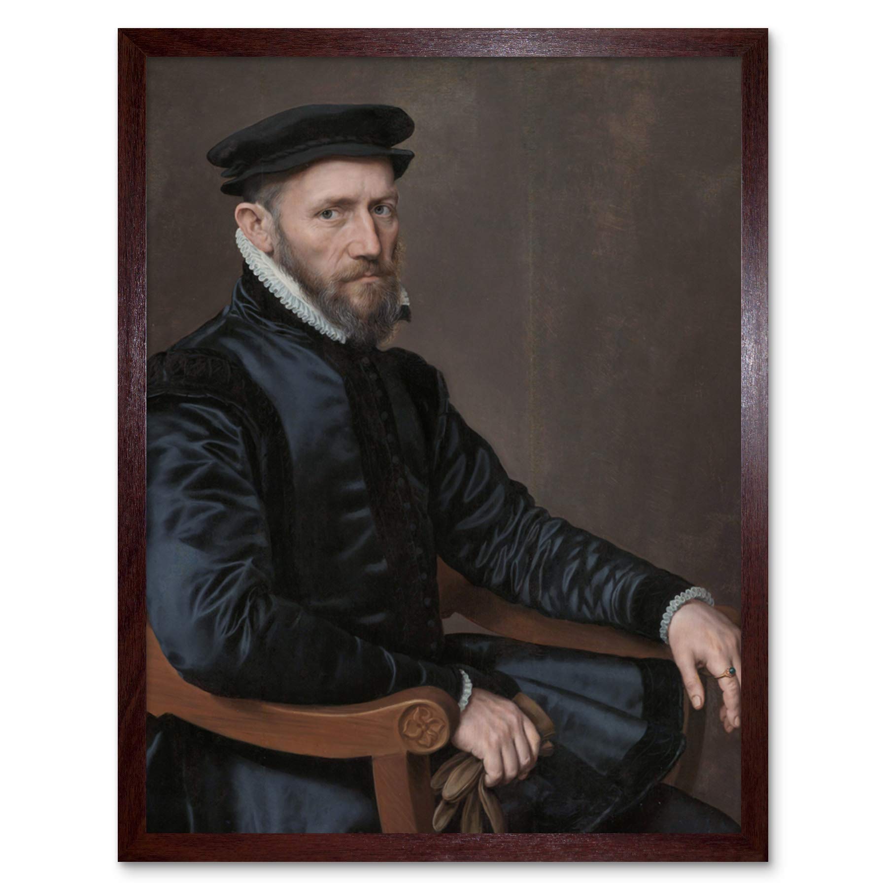 Artery8 Anthonis Mor Portraits Sir Thomas Gresham Painting Art Print Framed Poster Wall Decor 12x16 inch