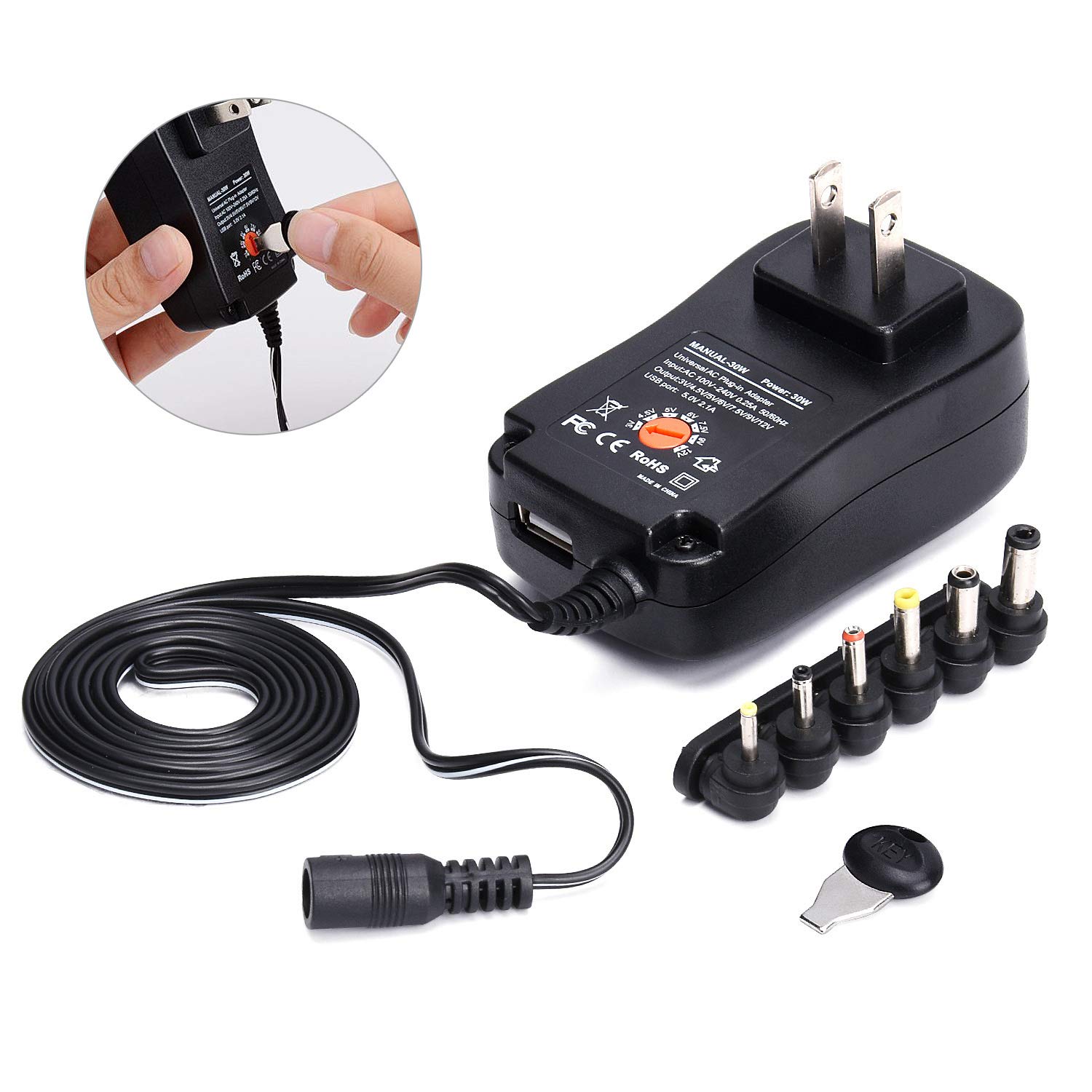 Alimentatore 48V Top Chargeur Per Telefoni Cisco IP 7961G, 7962, 7965G, 7970G, 7971, Con Cavo Da 110 Cm