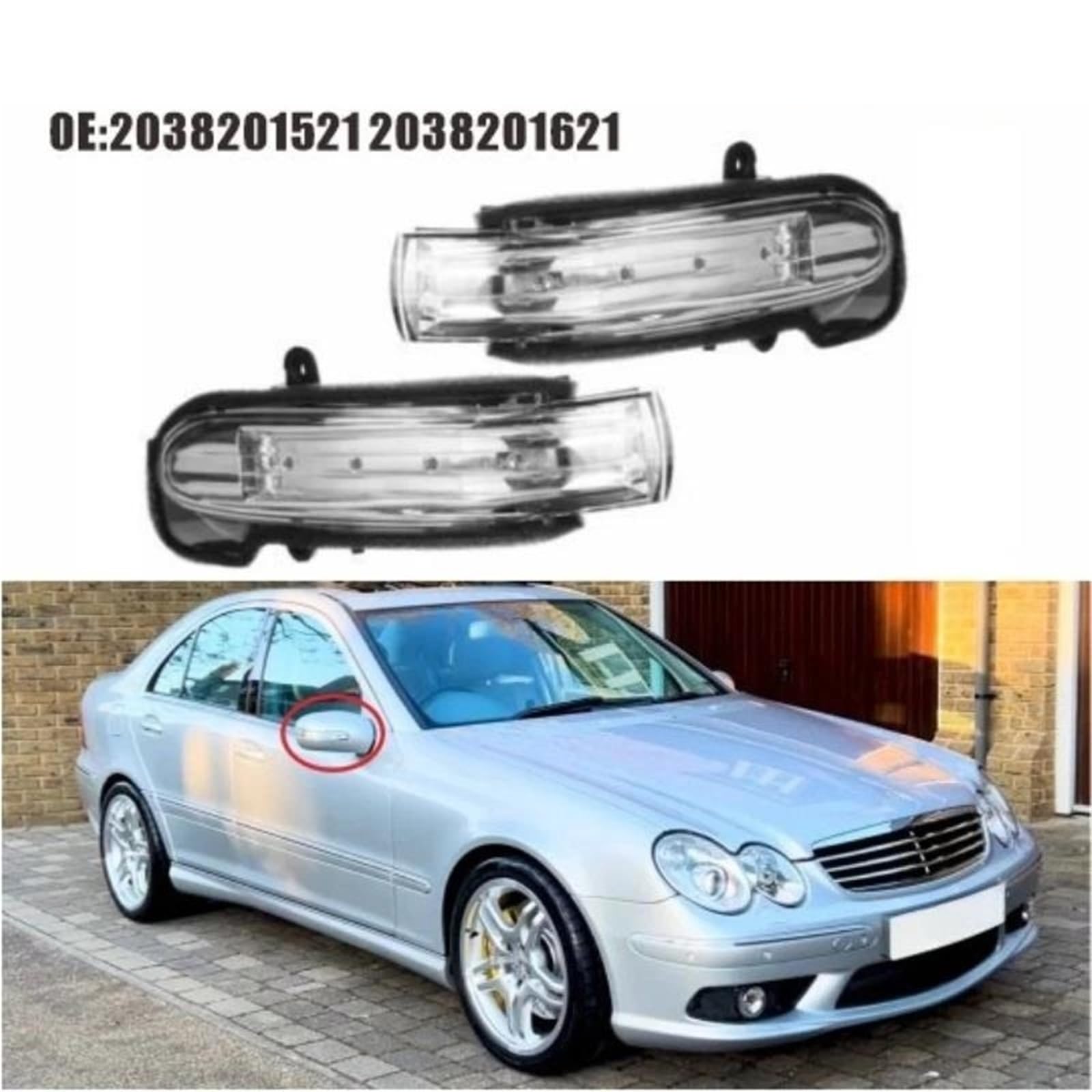Para W203 2003-2007 Luz Indicadora De Señal De Giro De Espejo Lateral