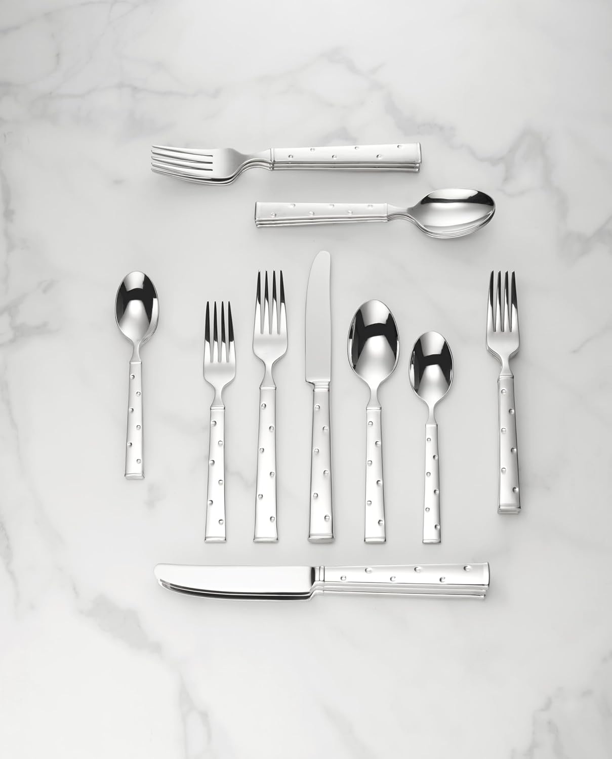 Kate Spade New York Larabee Dot 20-Piece Flatware Set, 4.30 LB, Metallic