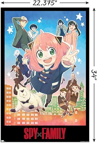 Miniatura 3 de Trends International Spy x Family - Póster de pared Anya Key Art, 22.37 x 34.00 pulgadas, paquete de póster y montaje