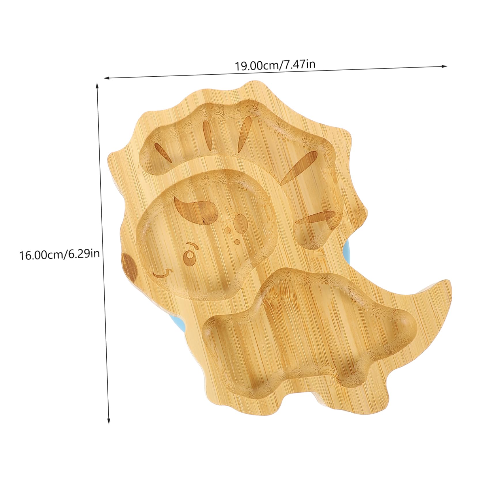 CIMAXIC 1Set Suction Plate Divided Plate with Fork Spoon Cute Dinosaur Design Dinnerware for Boys Easy to Clean