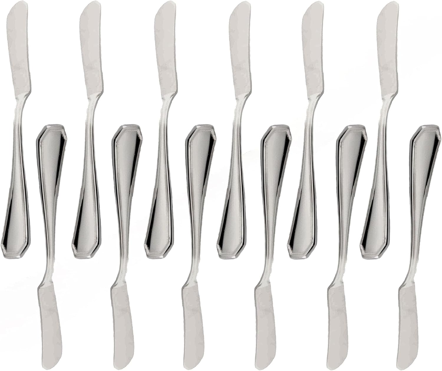 TrueCraftware- Wilshire Stainless Steel Butter Knife Set of 12- Stainless Steel Silverware Flatware Cutlery Kitchen Tableware Set for Home and Restaurant Butter Knife Spreader Butter Knifes