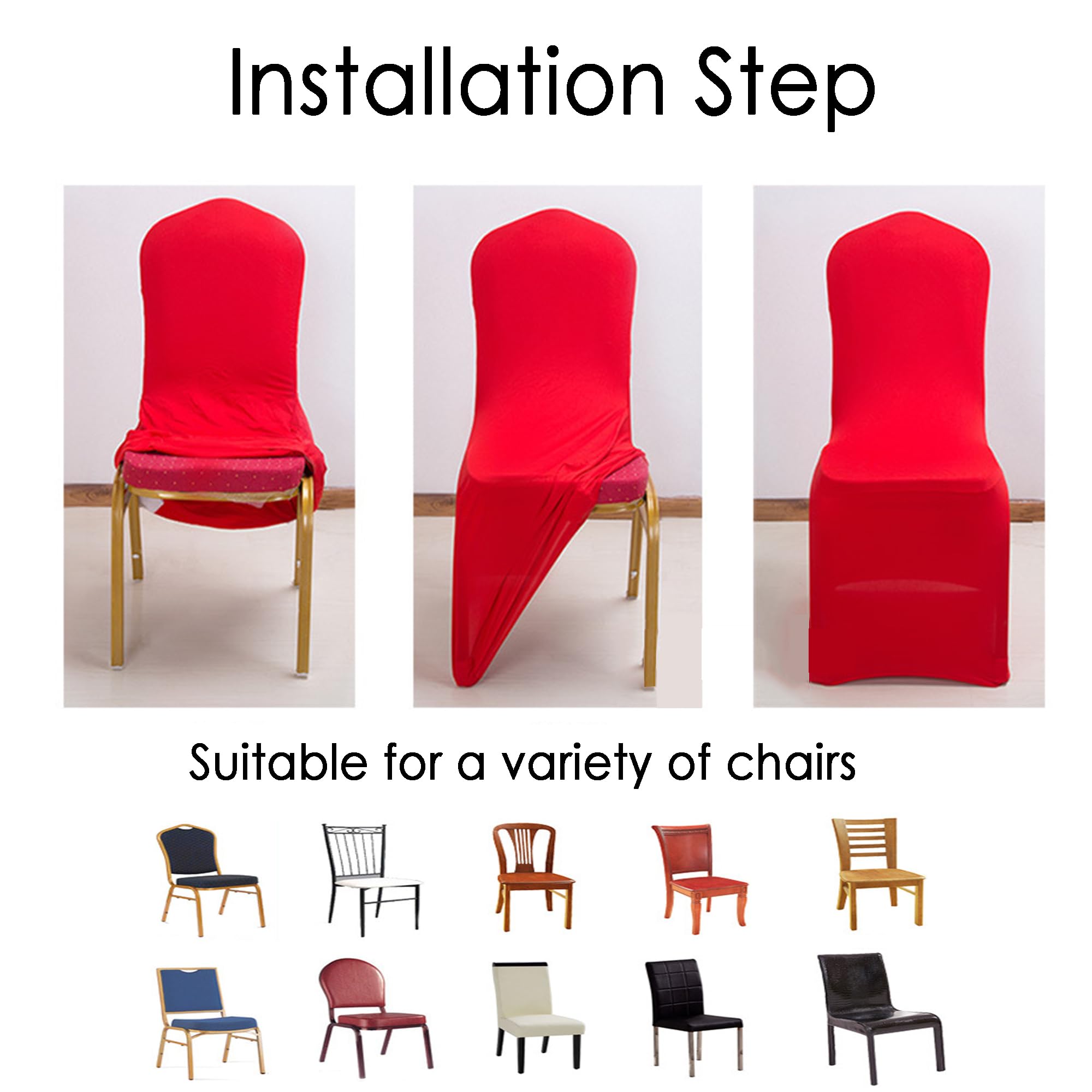 Lot de 20 housses de chaise extensibles pour salle à manger, décoration de mariage, hôtel, conférence, événement, blanc