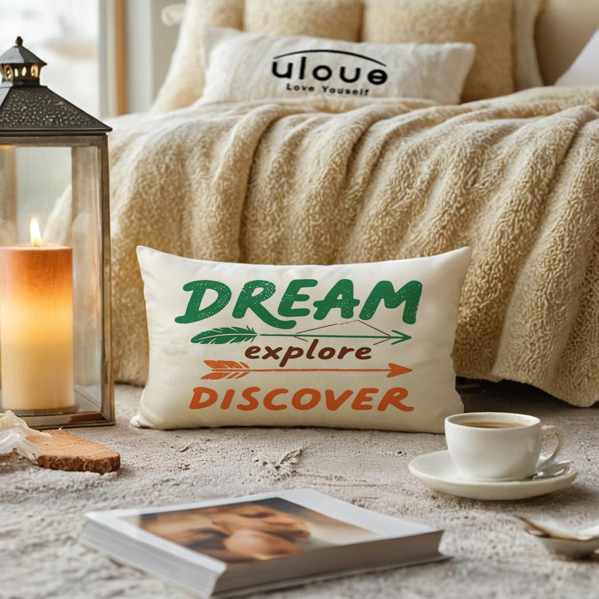 ULOVE LOVE YOURSELF Set of 2 Arrows Throw Pillow Case Cushion Cover Home Decorative Lumber Pillowcases 12×20 Inch (Adventure Awaits,Dream Explore Discover) - Image 3