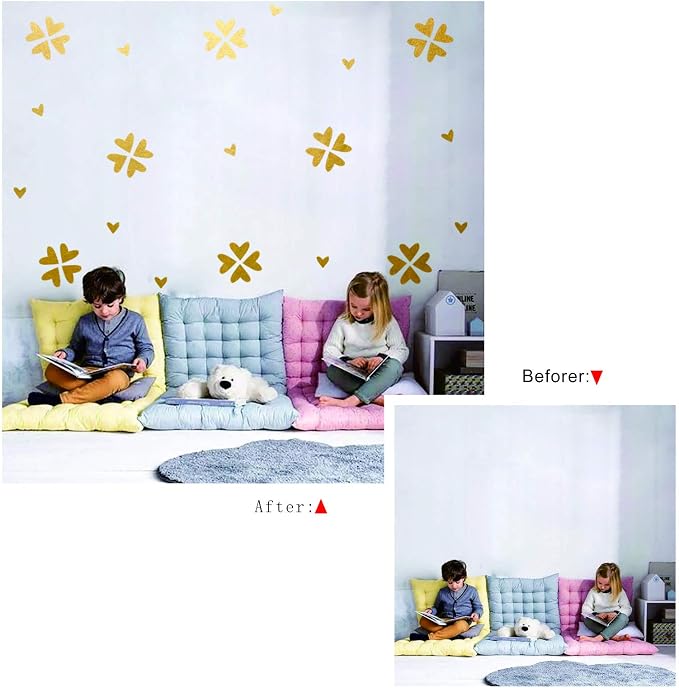 126 Piezas Vinilos Corazón Dorado Mate para Pared miniatura 5