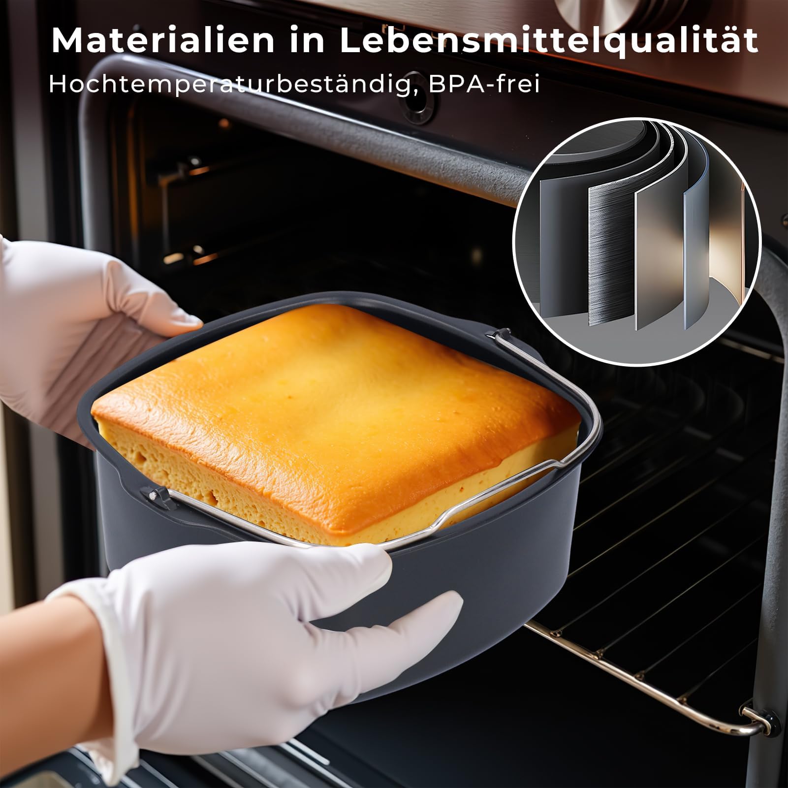 Ejoyous Foremka do frytkownicy na gorące powietrze, forma do pieczenia ciasta, Airfryer, akcesoria, patelnia do pieczenia chleba, frytkownica do HD9925 HD9860 HD9905 01 (18 cm), EJOYOUSO62CYS8TFK-11
