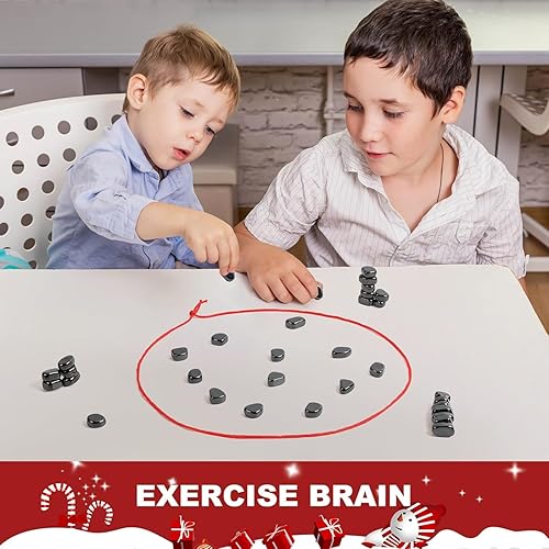 Miniatura 4 de Juego de ajedrez magnético, 40 piedras con 3 cuerdas, educativo, portátil, para niños y adultos, fiesta de diversión familiar, Navidad