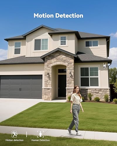 Miniatura 5 de Jennov Sistema de cámara de seguridad inalámbrica de 5 MP con monitor, kit NVR de 10 canales con 4 cámaras alimentadas por tomacorriente, disco duro