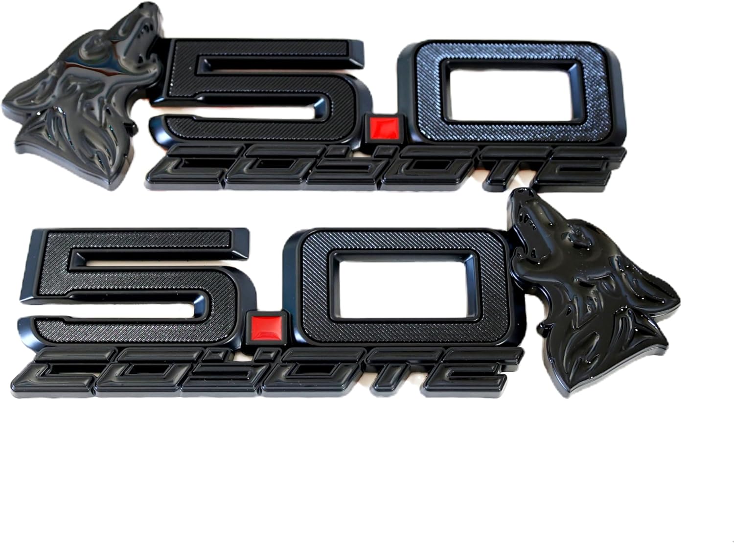 S650 Style Coyote 5.0" Fender Badges (Pair) (Blackout)