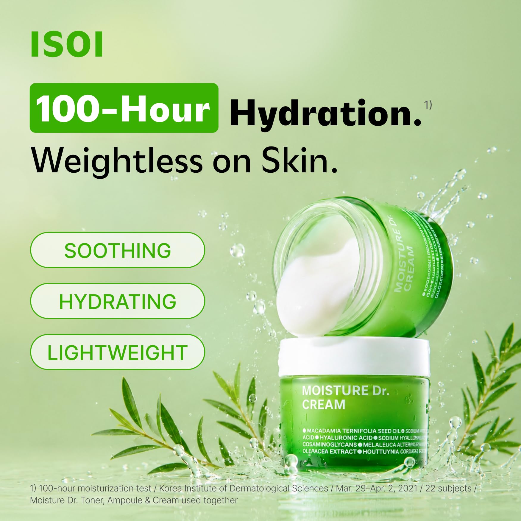 ISOI Dr. Soothing Cream Korean Face Moisturizer with Hyaluronic Acid