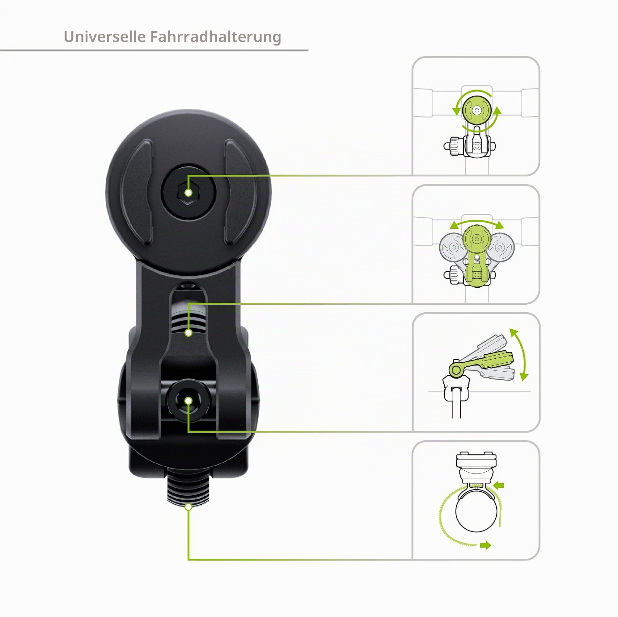 SP CONNECT Fahrrad-Handyhalterung | SPC+ | Universeller Handyhalter für Fahrradlenker | Fahrradhandyhalterungen für alle Smartphone Handys wie iPhone Samsung | Mountainbike Rennrad Handy Halterung