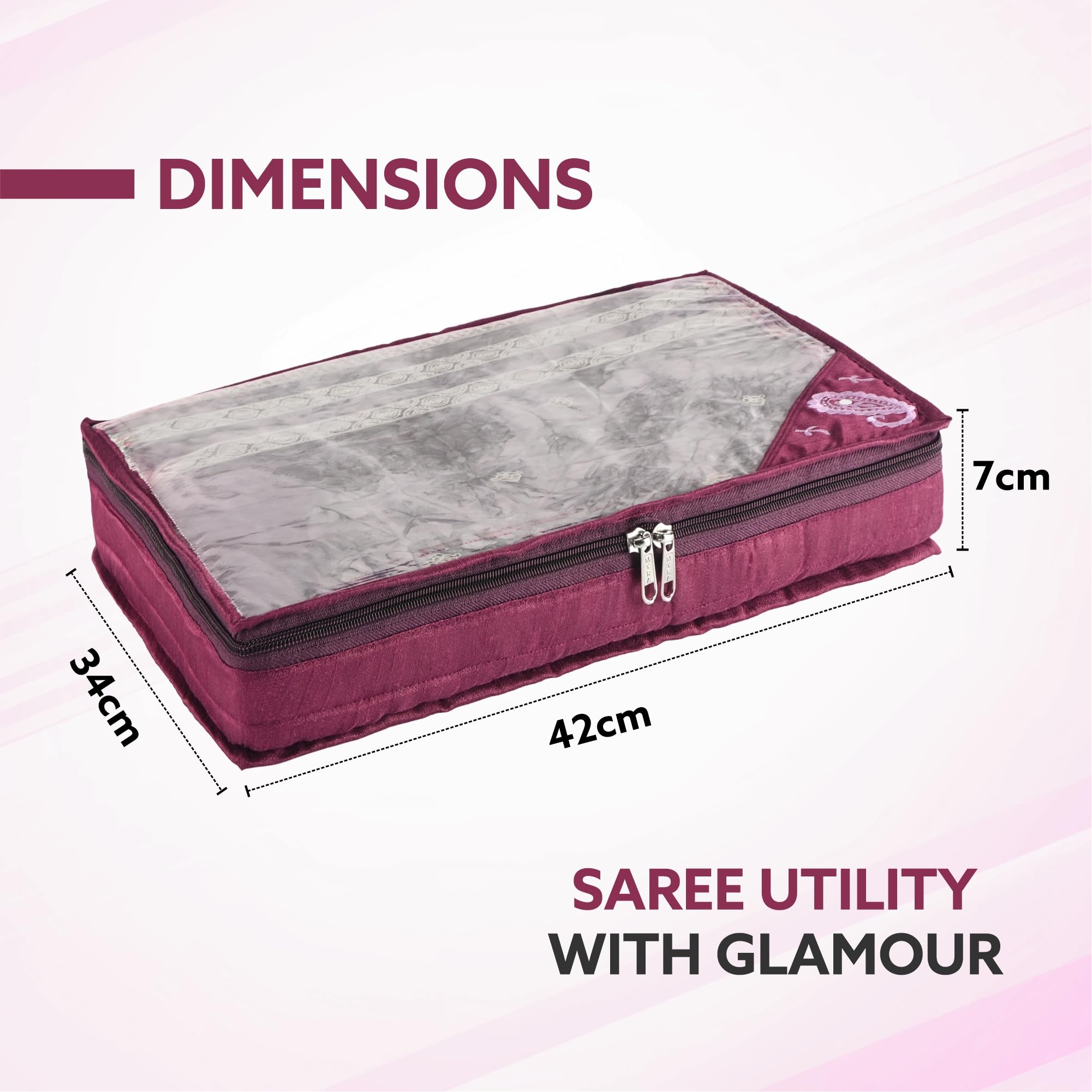 Kuber Industries Saree Cover | Kleideraufbewahrungstasche | Anzug-Verpackungsabdeckung | Stoffaufbewahrungs-Organizer | Kleiderschrank Tuch Aufbewahrung Organizer mit Reißverschluss | Seitliche