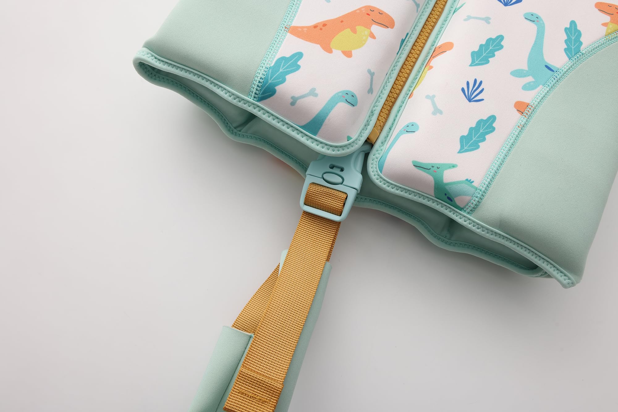 Chaleco de natación para niños de 3 a 6 años, diseño de dinosaurio, cremallera segura y cinturón ajustable, material de alta calidad sin químicos nocivos