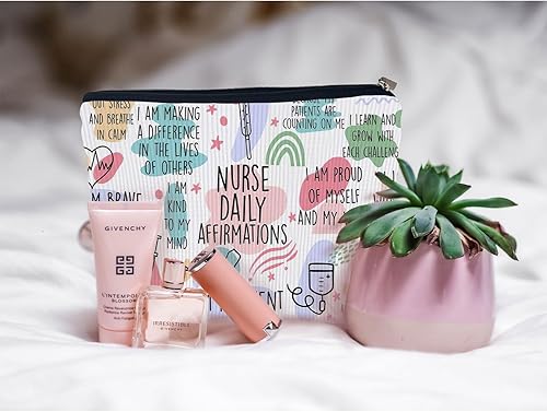 Miniatura 7 de Ayxvt LPN - Bolsa de cosméticos práctica con licencia para enfermera, diseño de leopardo rosa retro, bolsa de maquillaje decorativa para mujer,