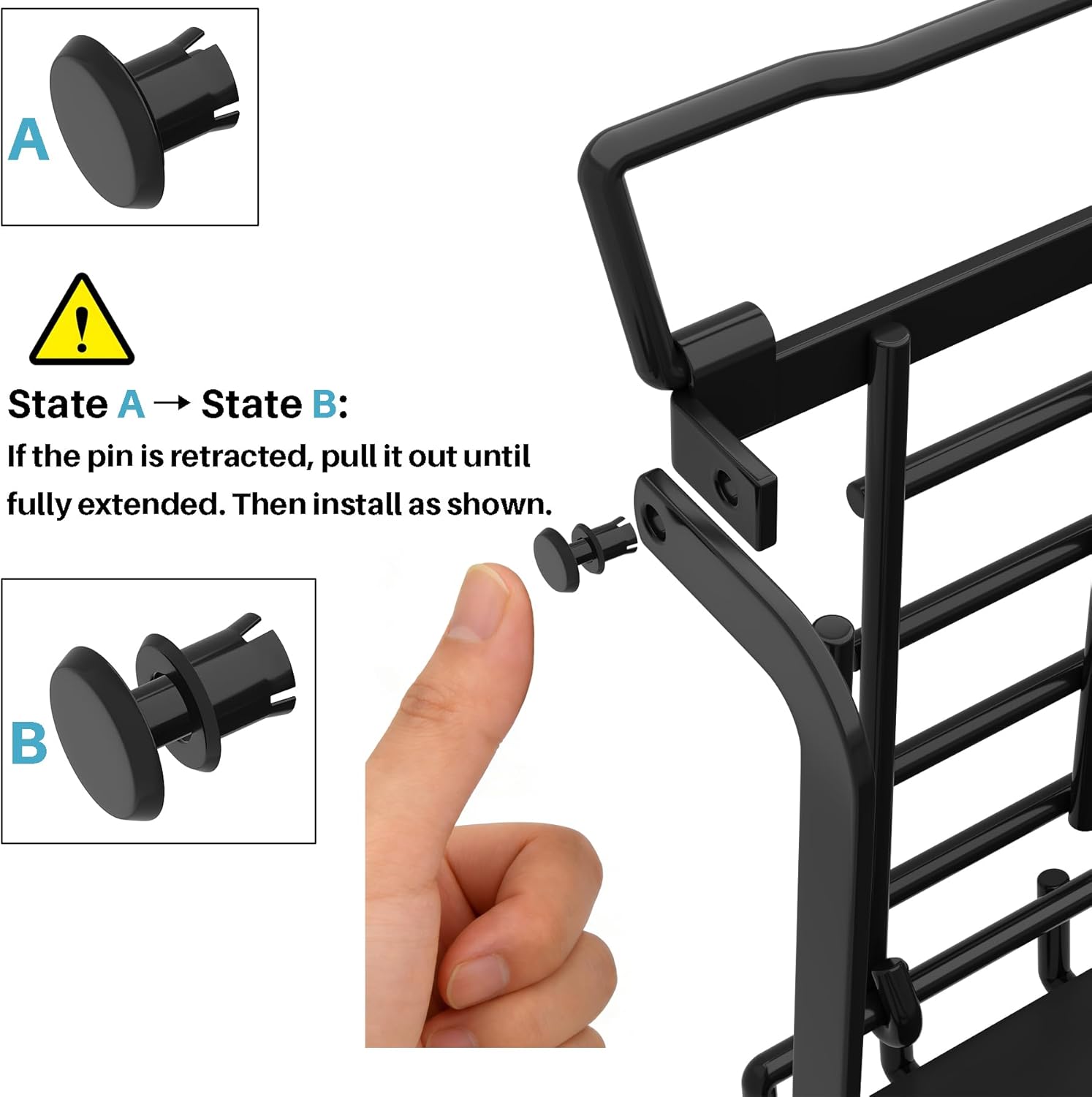 2 Pack Stackable Metal Wire Vegetable Fruit Basket for Kitchen Counter Cabinet, Pantry Organizers and Storage Basket, Food Can Snack Onion Potato Bread Storage Shelf Freezer Organizer Bins Black - Image 5