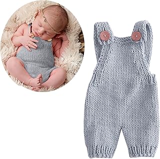 جمبسوت كروشيه من سولالوكس لحديثي الولادة للاولاد والبنات مصنوع يدويا من الموهير، لون رمادي