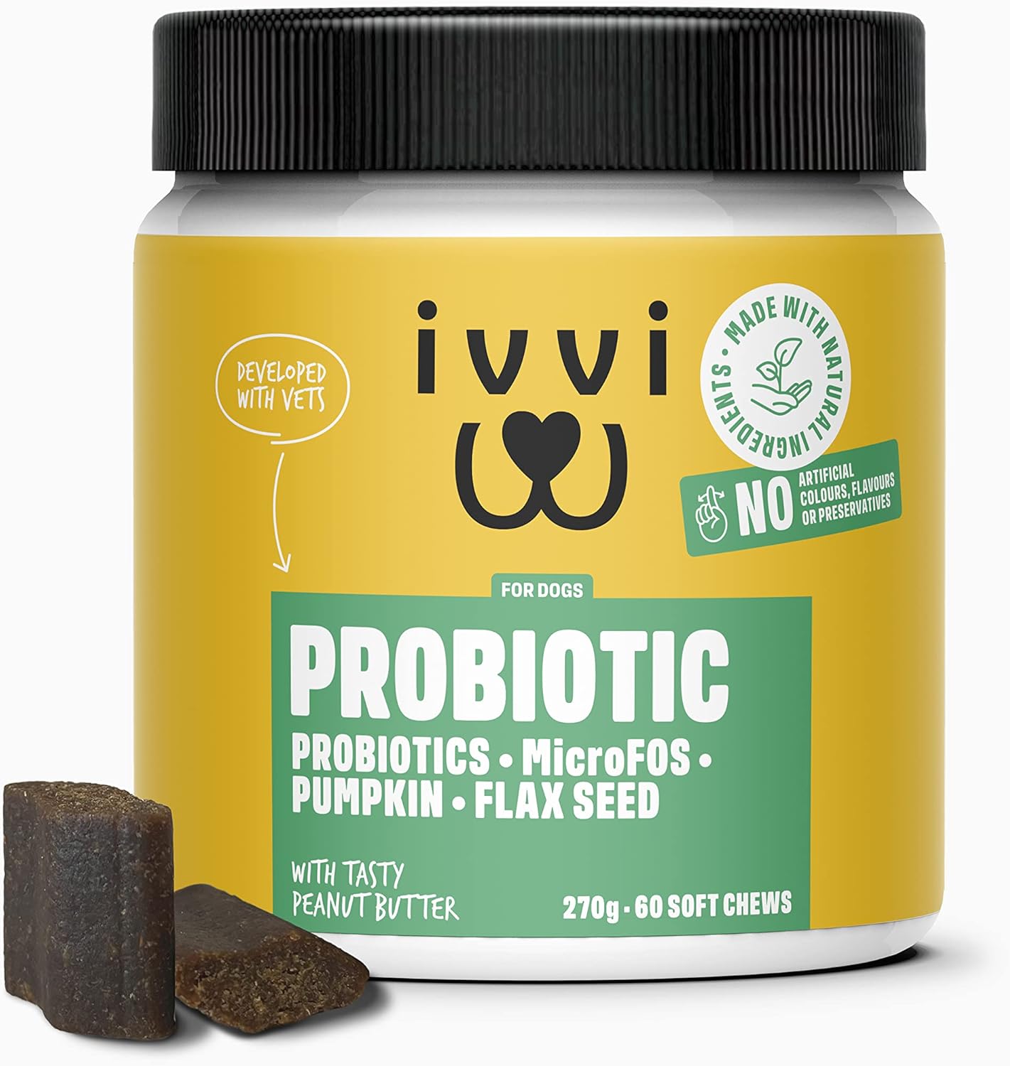 ivvi PROBIOTICS for Dogs Supplements with 4bn CFU Dog Probiotics