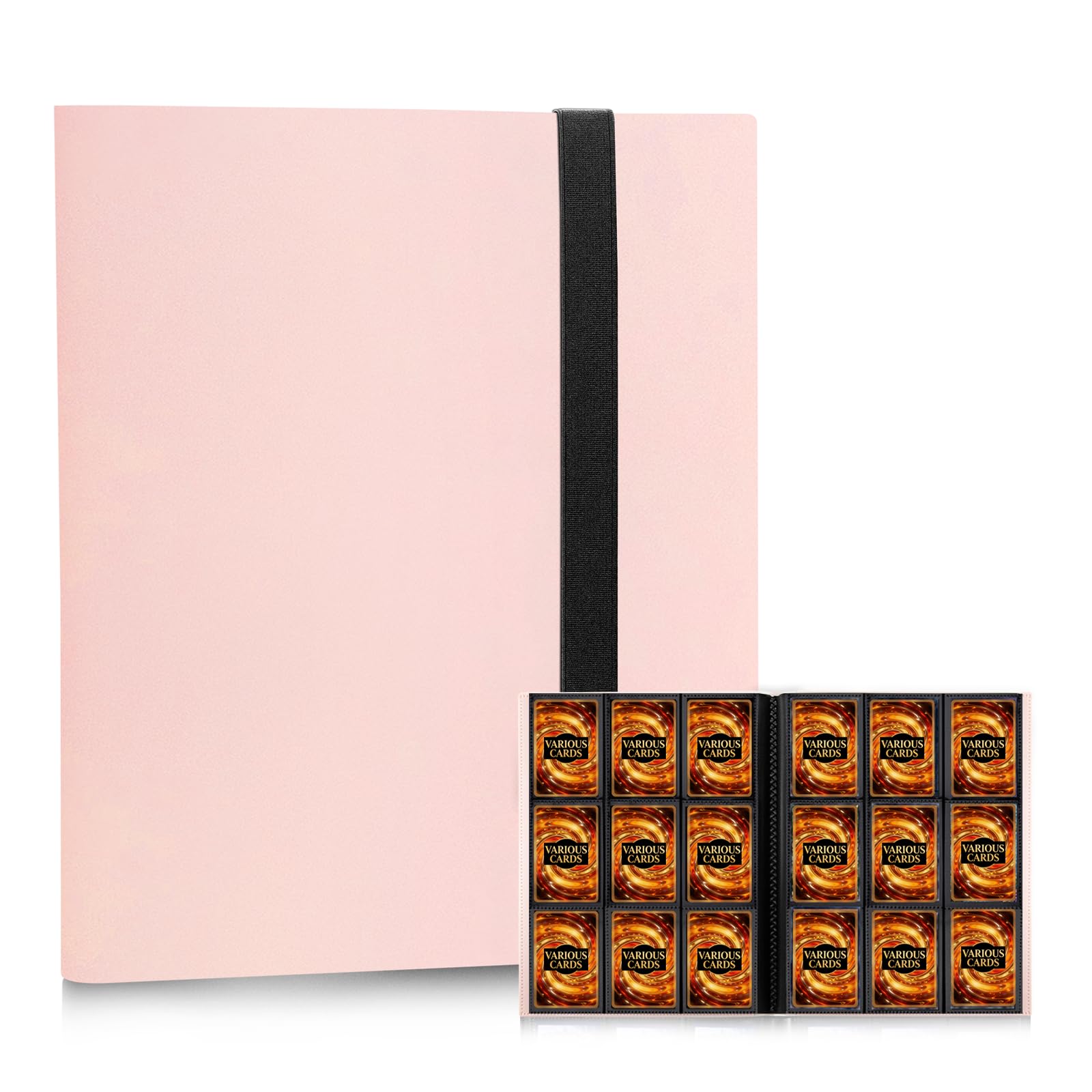 Álbum para 540 Tarjetas Coleccionables, 9 Bolsillos, 30 Páginas, Rosa