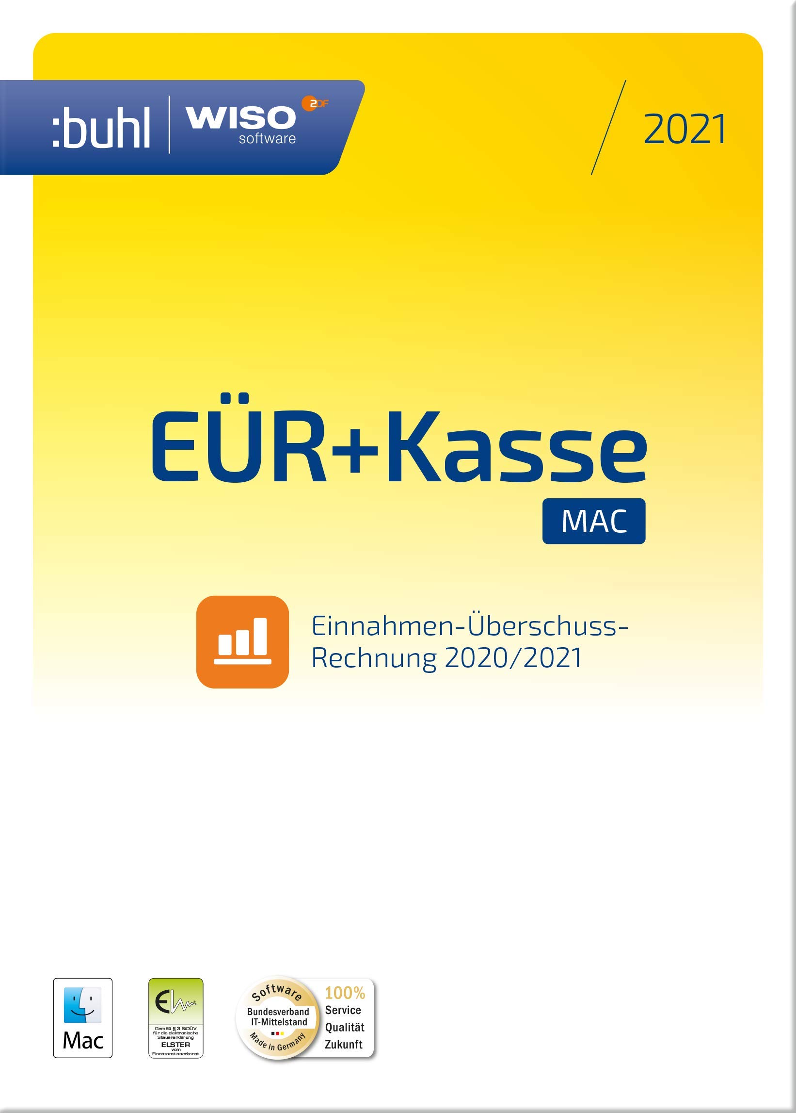 WISO EÜR+Kasse Mac 2021: Für die Einnahmen-Überschuss-Rechnung 2020/2021 inkl. Gewerbe- und Umsatzsteuererklärung | 2021 | Mac | Mac Aktivierungscode per Email