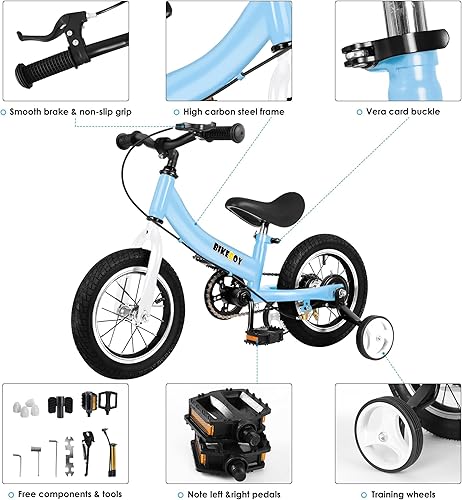 Miniatura 4 de Bicicleta de equilibrio 2 en 1, el doble uso de una bicicleta de equilibrio para niños y bicicleta para niños pequeños, para 2 3 4 5 6 7 años de