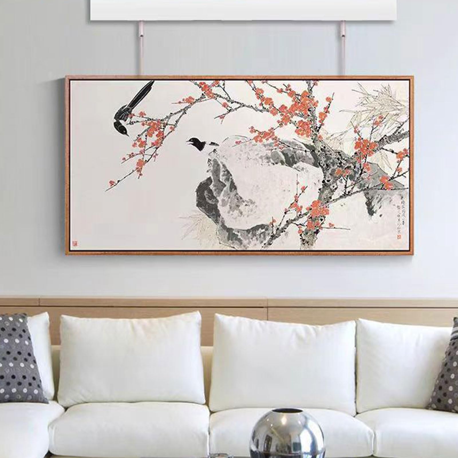Cimaise Murale,Rail De Suspension pour Tableaux,SystèMe D'Accrochage De Cimaise,Capacité De Charge éLevéE,Convient Aux Salons,Couloirs,Galeries,Chambres Et Bureaux