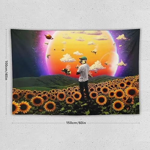 Miniatura 2 de gateq Tyler - Tapiz de raperos americanos, tapices para colgar en la pared, decoración del hogar para sala de estar y dormitorio (60 x 40 pulgadas)