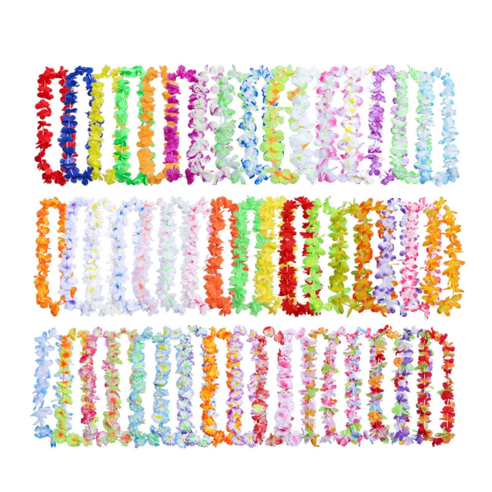 50PCS Hawaii Kranz Party Leis Blume Girlande Hawai Floral Bauernhaus Dekor Hawaiian Stoff Künstliche Halskette Blumen